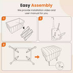 JIONJOY Pouf contenitore rettangolare piccolo con accenti in pelliccia sintetica
