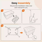 JIONJOY Pouf contenitore rettangolare piccolo con accenti in pelliccia sintetica