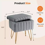 JIONJOY Pouf contenitore rettangolare piccolo con accenti in pelliccia sintetica