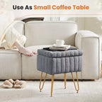 JIONJOY Pouf contenitore rettangolare piccolo con accenti in pelliccia sintetica