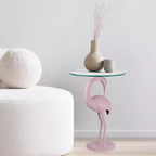 Tavolino Jonathan Y Blanche 25 Classic Mid-Century Glass Top Flamingo