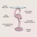 Tavolino Jonathan Y Blanche 25 Classic Mid-Century Glass Top Flamingo