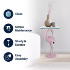 Tavolino Jonathan Y Blanche 25 Classic Mid-Century Glass Top Flamingo