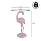 Tavolino Jonathan Y Blanche 25 Classic Mid-Century Glass Top Flamingo