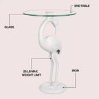 Tavolino Jonathan Y Blanche 25 Classic Mid-Century Glass Top Flamingo