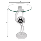 Tavolino Jonathan Y Blanche 25 Classic Mid-Century Glass Top Flamingo