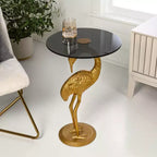 Tavolino Jonathan Y Blanche 25 Classic Mid-Century Glass Top Flamingo