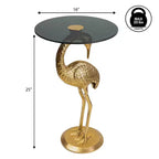 Tavolino Jonathan Y Blanche 25 Classic Mid-Century Glass Top Flamingo