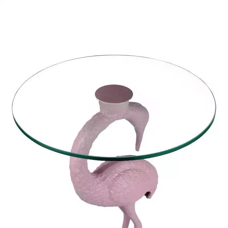 Tavolino Jonathan Y Blanche 25 Classic Mid-Century Glass Top Flamingo