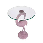 Tavolino Jonathan Y Blanche 25 Classic Mid-Century Glass Top Flamingo