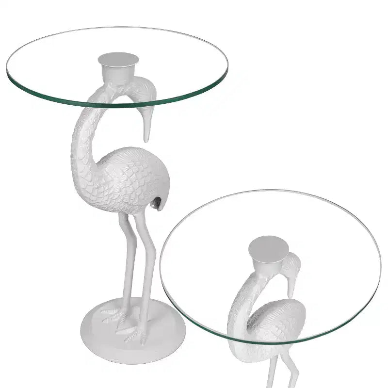 Tavolino Jonathan Y Blanche 25 Classic Mid-Century Glass Top Flamingo
