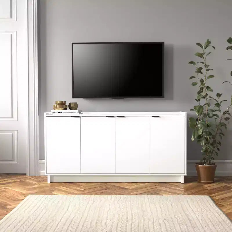 Prepac Simply Modern Madia Consolle a 4 Ante