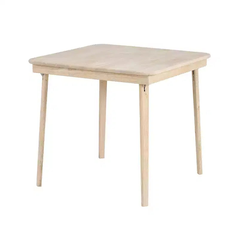 Stakmore Classic, tavolo da gioco pieghevole in legno massello con bordo dritto, telaio non verniciato
