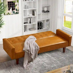 Divano letto, Divano letto futon, Divano a due posti in ecopelle, Divano letto a due posti per soggiorno, ospiti