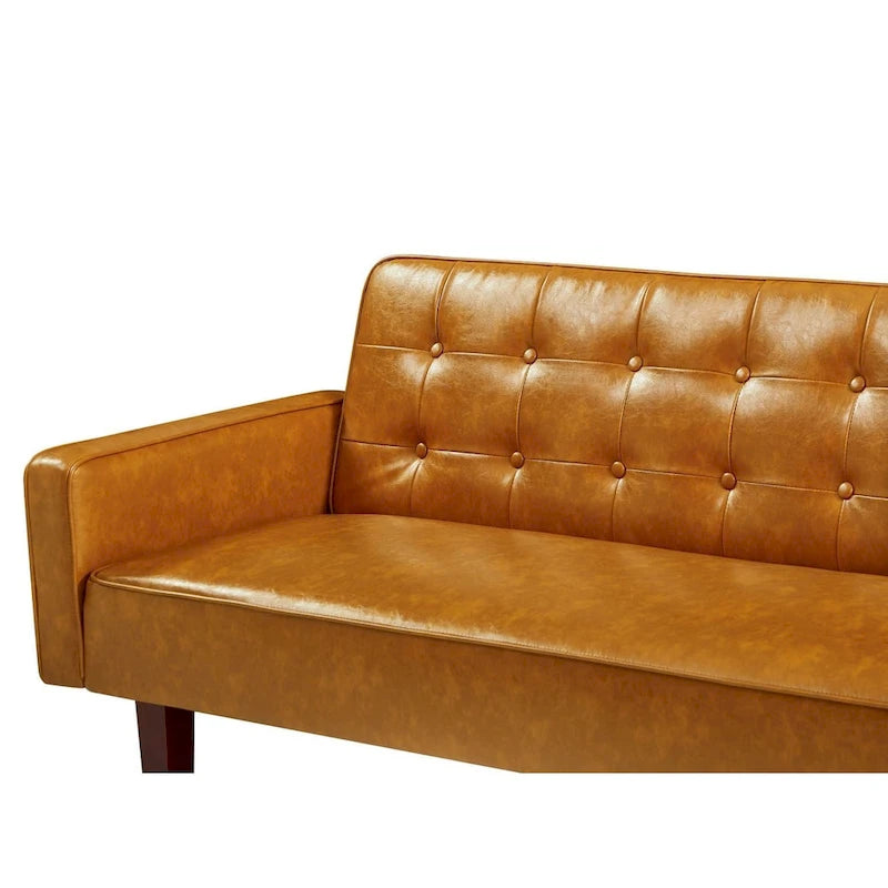 Divano letto, Divano letto futon, Divano a due posti in ecopelle, Divano letto a due posti per soggiorno, ospiti