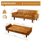 Divano letto, Divano letto futon, Divano a due posti in ecopelle, Divano letto a due posti per soggiorno, ospiti