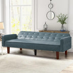 Divano letto, Divano letto futon, Divano a due posti in ecopelle, Divano letto a due posti per soggiorno, ospiti