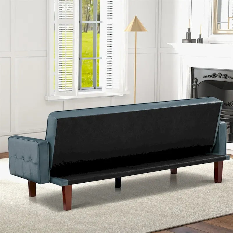 Divano letto, Divano letto futon, Divano a due posti in ecopelle, Divano letto a due posti per soggiorno, ospiti