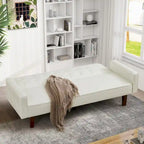 Divano letto, Divano letto futon, Divano a due posti in ecopelle, Divano letto a due posti per soggiorno, ospiti