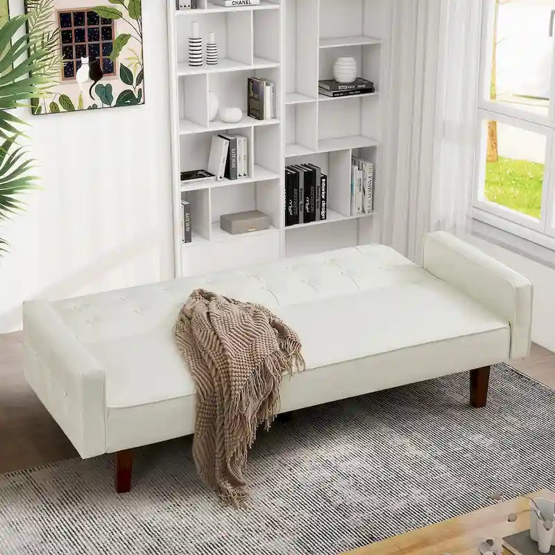Divano letto, Divano letto futon, Divano a due posti in ecopelle, Divano letto a due posti per soggiorno, ospiti