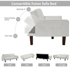 Divano letto, Divano letto futon, Divano a due posti in ecopelle, Divano letto a due posti per soggiorno, ospiti