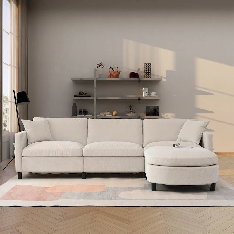 Divano componibile con struttura in legno