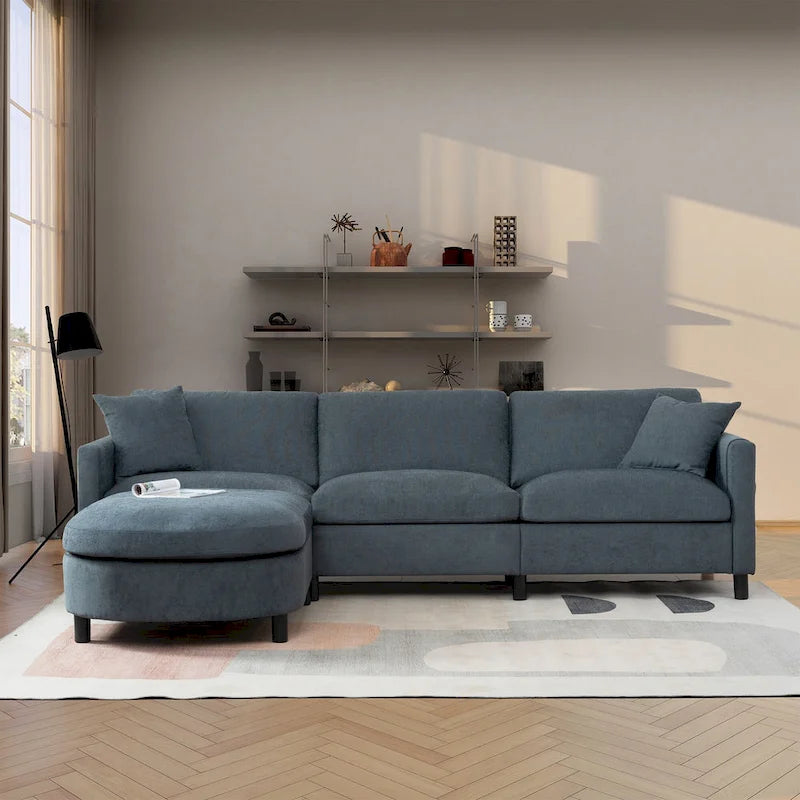 Divano componibile con struttura in legno