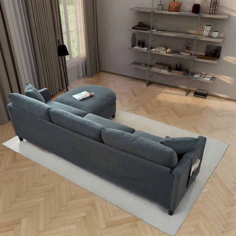 Divano componibile con struttura in legno