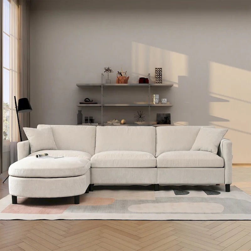 Divano componibile con struttura in legno