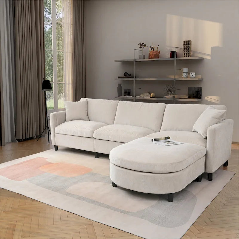 Divano componibile con struttura in legno