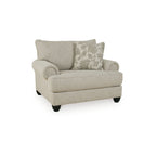 Poltrona oversize d'accento beige/marrone/nera con braccioli arrotolati, 1 posto