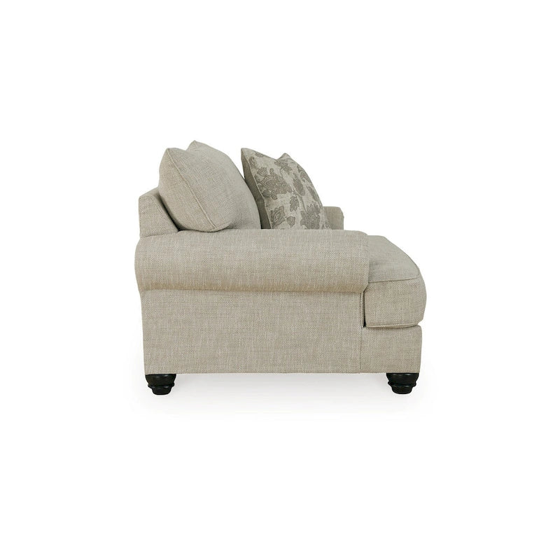 Poltrona oversize d'accento beige/marrone/nera con braccioli arrotolati, 1 posto