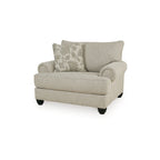 Poltrona oversize d'accento beige/marrone/nera con braccioli arrotolati, 1 posto