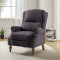 Carbone / Avena / Blu / Grigio / Avorio — Poltrona reclinabile manuale Wingback, finto lino, 1 posto