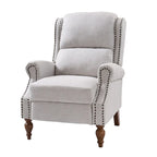 Carbone / Avena / Blu / Grigio / Avorio — Poltrona reclinabile manuale Wingback, finto lino, 1 posto