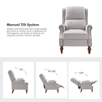 Carbone / Avena / Blu / Grigio / Avorio — Poltrona reclinabile manuale Wingback, finto lino, 1 posto