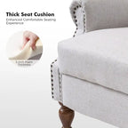 Carbone / Avena / Blu / Grigio / Avorio — Poltrona reclinabile manuale Wingback, finto lino, 1 posto