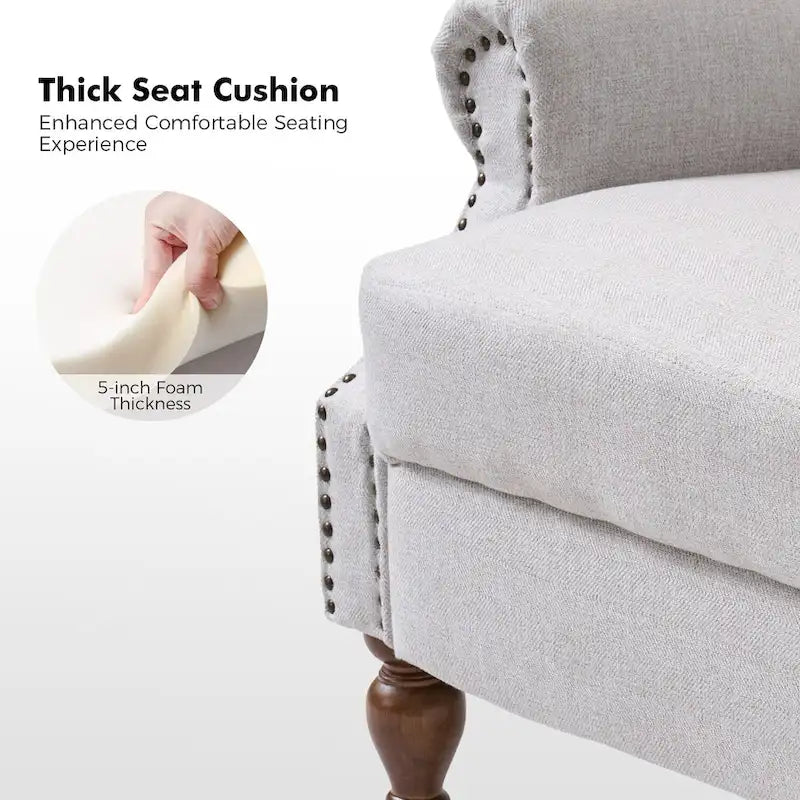 Carbone / Avena / Blu / Grigio / Avorio — Poltrona reclinabile manuale Wingback, finto lino, 1 posto