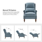 Carbone / Avena / Blu / Grigio / Avorio — Poltrona reclinabile manuale Wingback, finto lino, 1 posto
