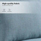Carbone / Avena / Blu / Grigio / Avorio — Poltrona reclinabile manuale Wingback, finto lino, 1 posto