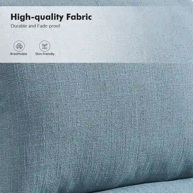 Carbone / Avena / Blu / Grigio / Avorio — Poltrona reclinabile manuale Wingback, finto lino, 1 posto