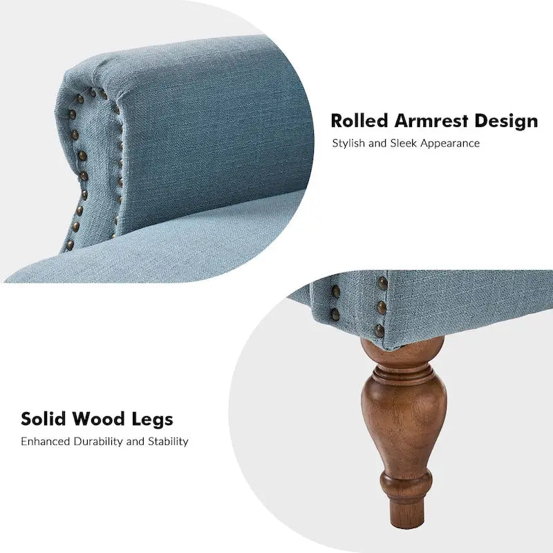 Carbone / Avena / Blu / Grigio / Avorio — Poltrona reclinabile manuale Wingback, finto lino, 1 posto