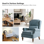 Carbone / Avena / Blu / Grigio / Avorio — Poltrona reclinabile manuale Wingback, finto lino, 1 posto