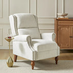Carbone / Avena / Blu / Grigio / Avorio — Poltrona reclinabile manuale Wingback, finto lino, 1 posto