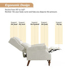 Carbone / Avena / Blu / Grigio / Avorio — Poltrona reclinabile manuale Wingback, finto lino, 1 posto
