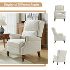 Carbone / Avena / Blu / Grigio / Avorio — Poltrona reclinabile manuale Wingback, finto lino, 1 posto