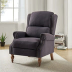 Carbone / Avena / Blu / Grigio / Avorio — Poltrona reclinabile manuale Wingback, finto lino, 1 posto
