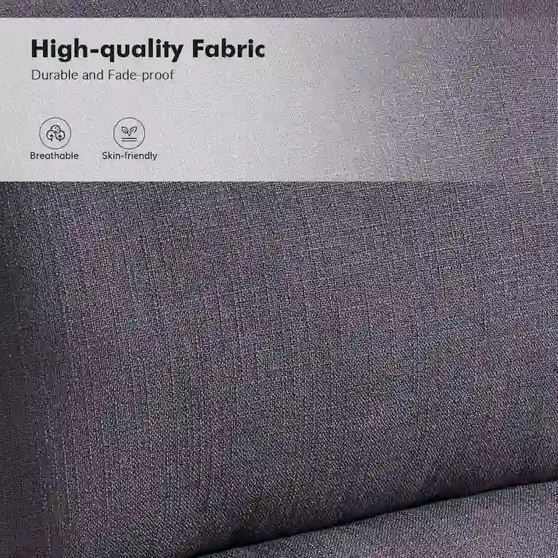 Carbone / Avena / Blu / Grigio / Avorio — Poltrona reclinabile manuale Wingback, finto lino, 1 posto