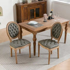 Sedia da pranzo con struttura in legno e borchie, set da 2