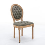 Sedia da pranzo con struttura in legno e borchie, set da 2